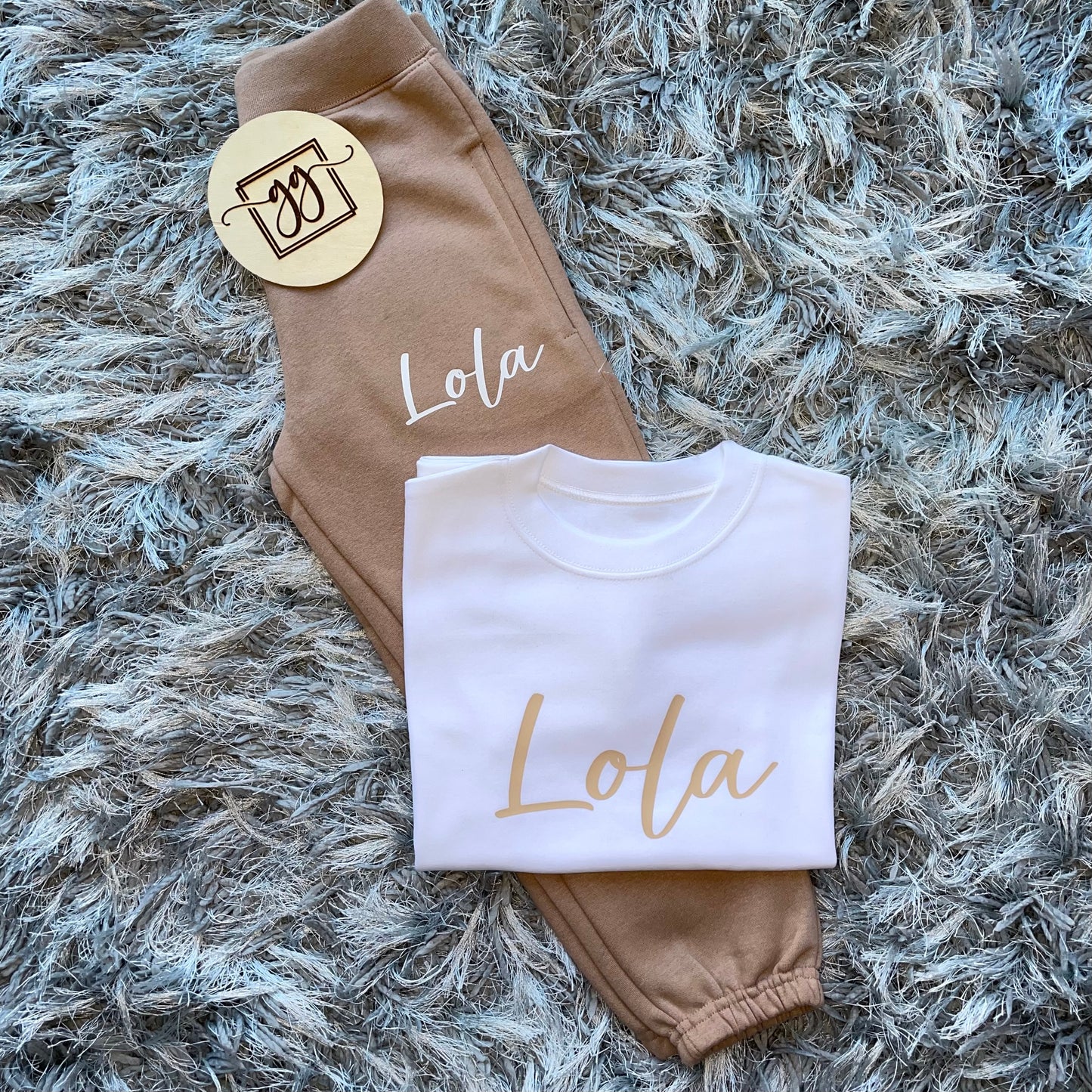 Personalised Warm Taupe T-Shirt & Joggers