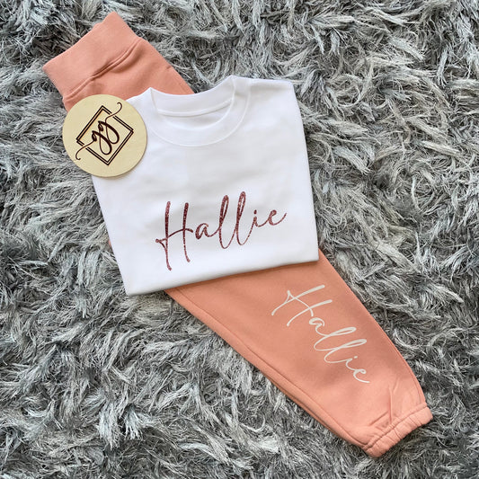 Personalised Dusty Pink T-Shirt & Joggers