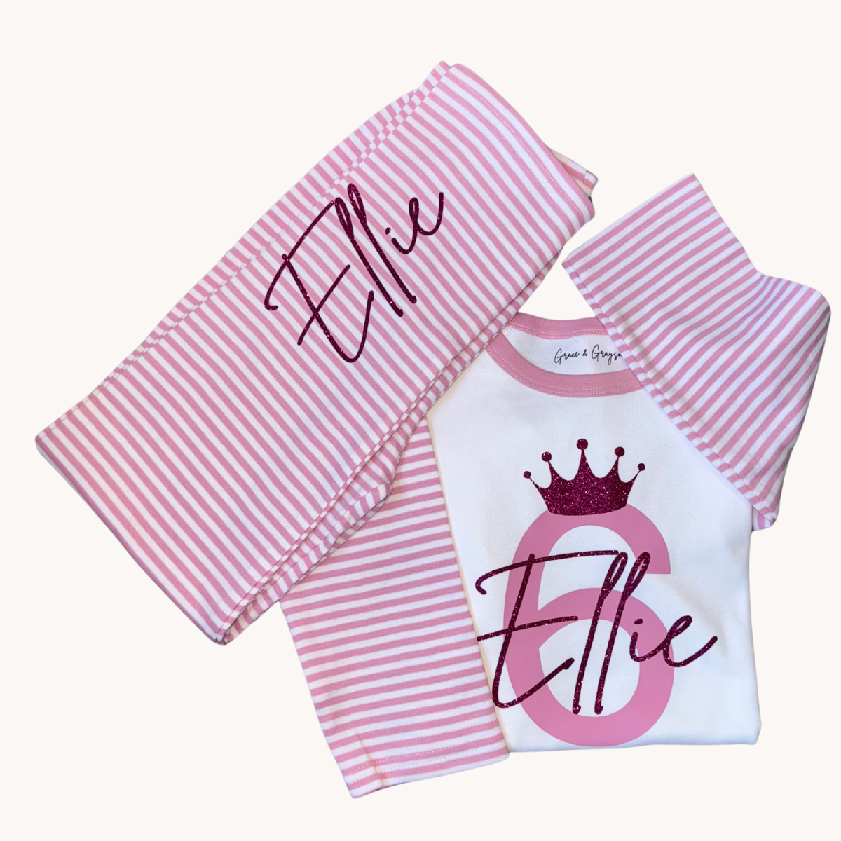 personalise birthday pyjamas UK Grace & Grayson
