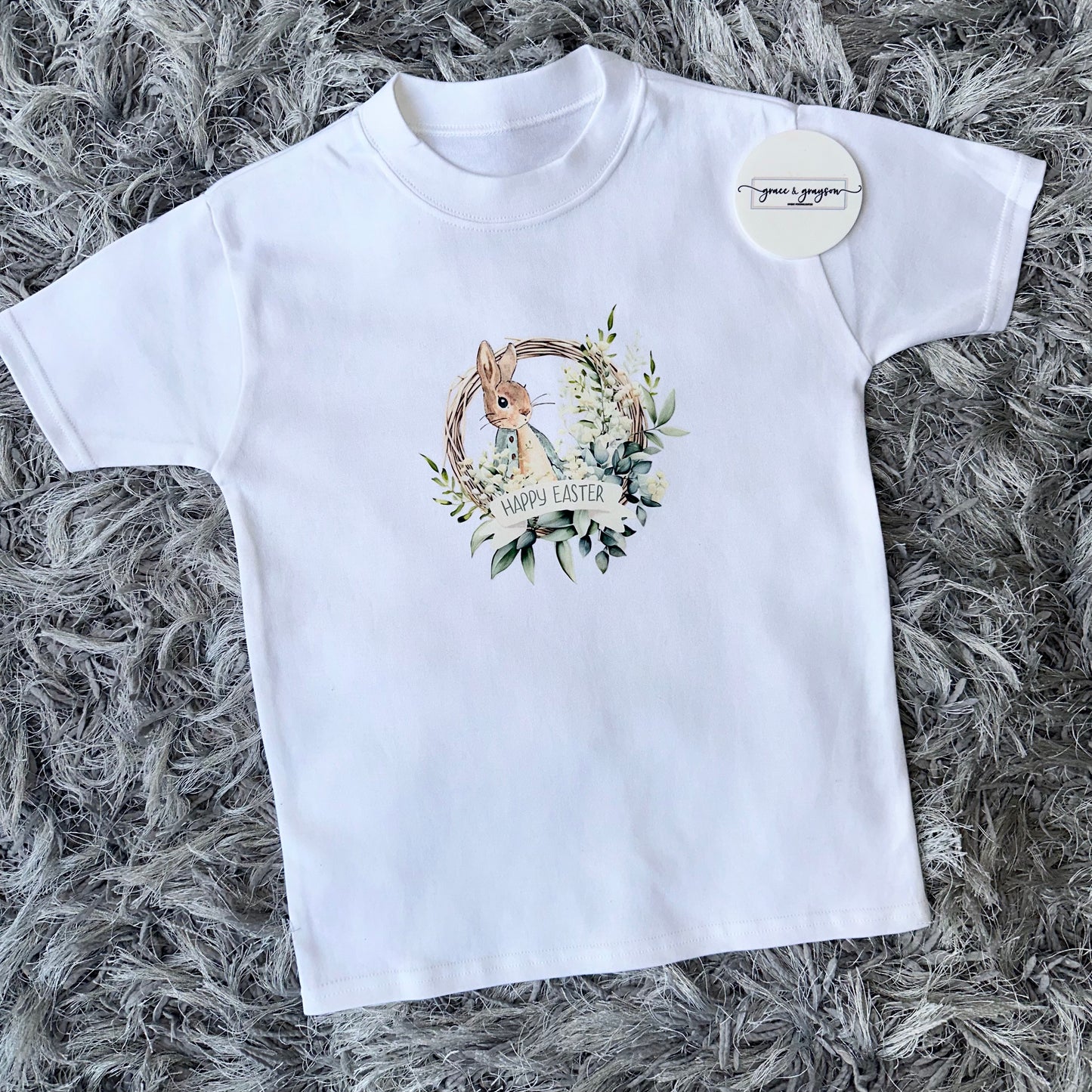 Personalised Peter Rabbit Happy Easter T-shirt