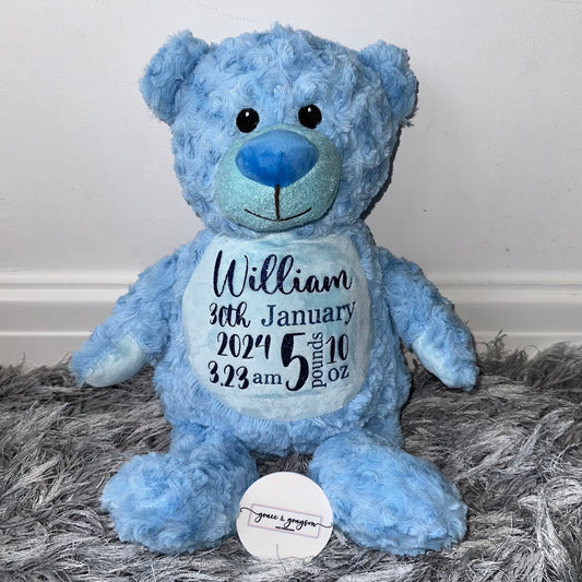 Personalised Birth Teddy Bear