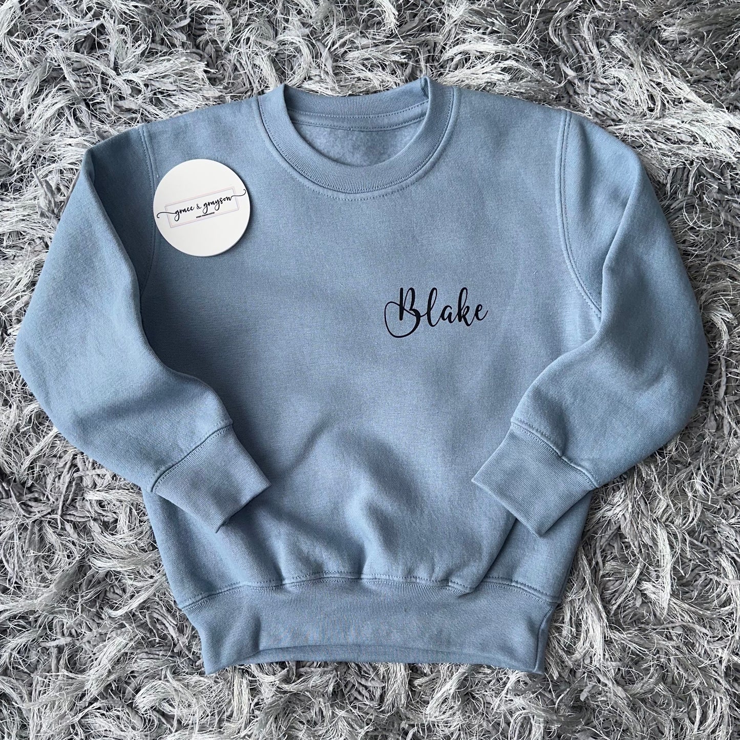 Personalised Dusty Blue Sweatshirt