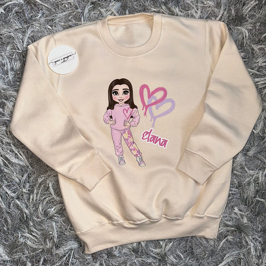 Personalised Graffiti Doll Sweatshirt