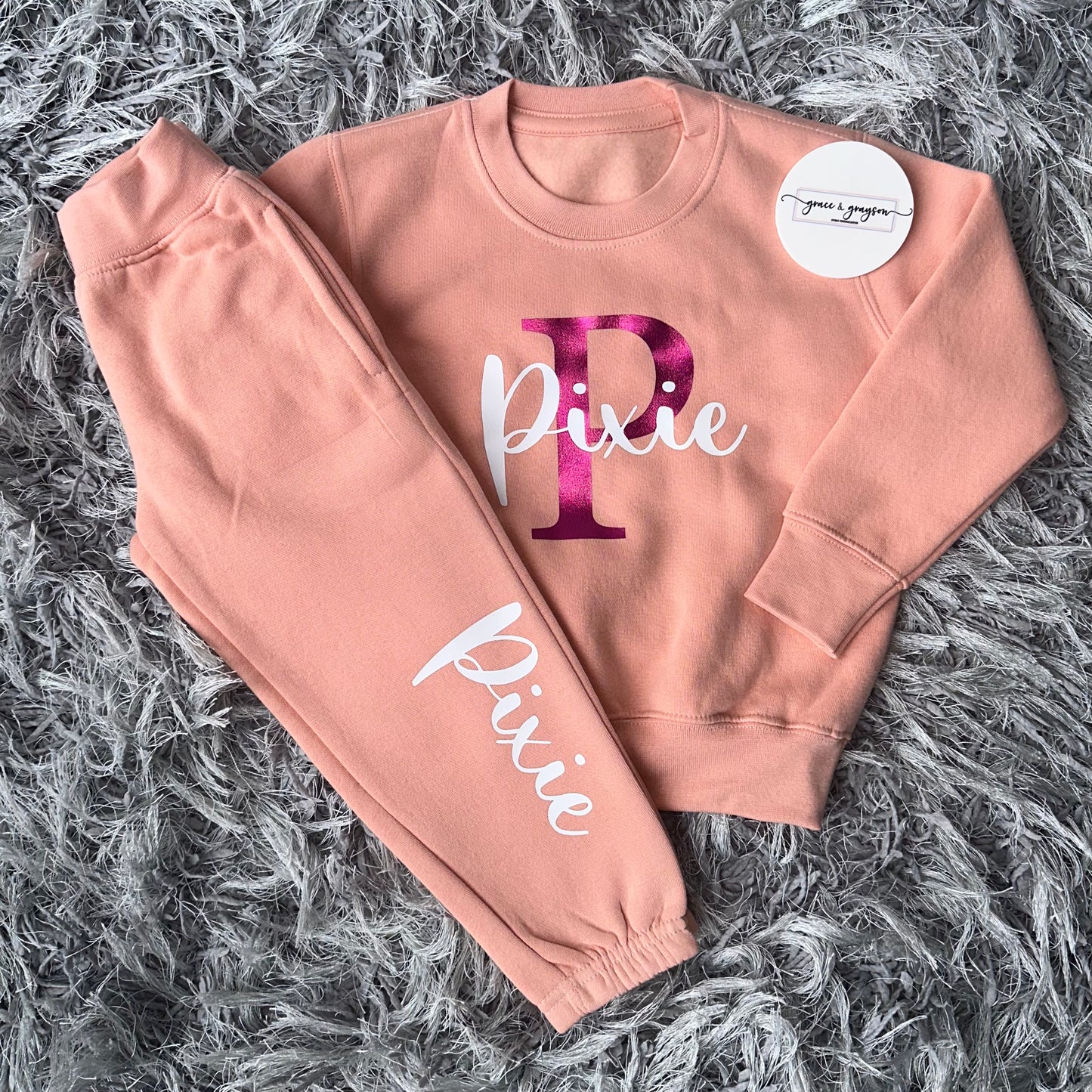 Personalised Dusty Pink Name & Initial Tracksuit