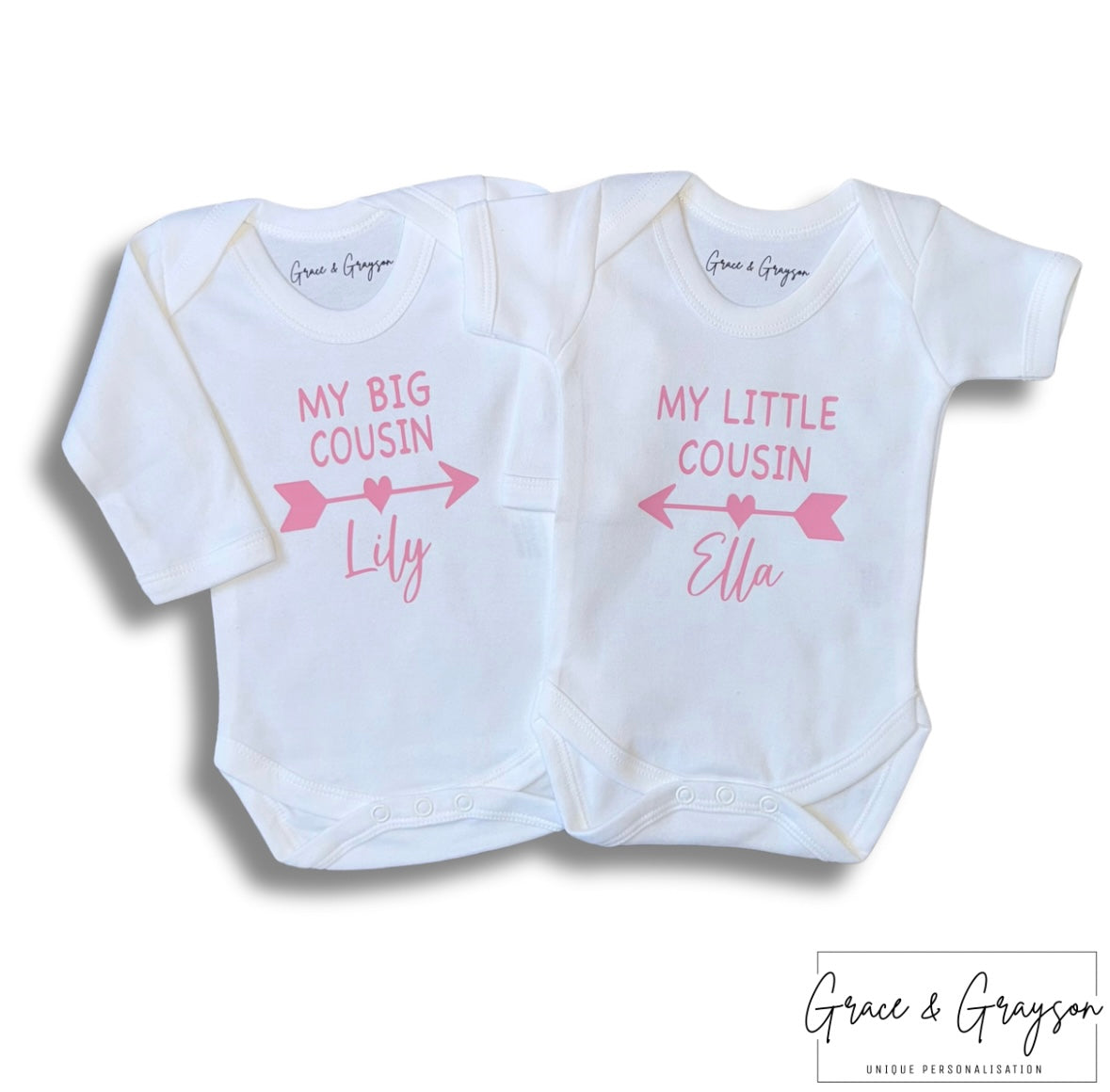 Matching Big & Little Cousin Baby Vests