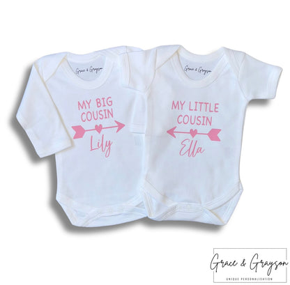 Matching Big & Little Cousin Baby Vests