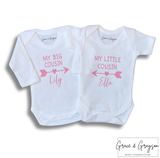 Matching Big & Little Cousin Baby Vests