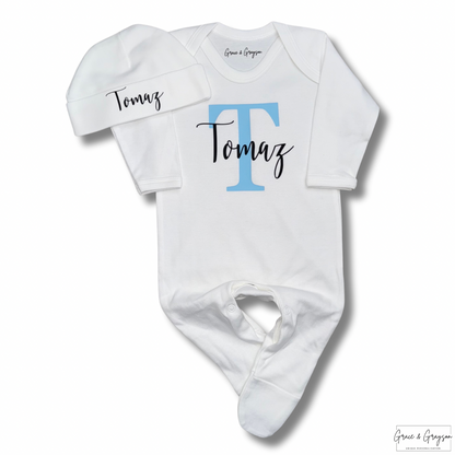 Personalised Name & Initial Baby Grow Set