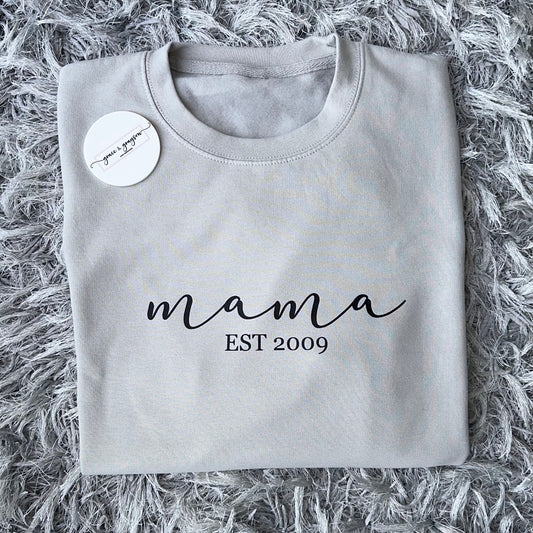 Adults Personalised Mama Est Sweatshirt