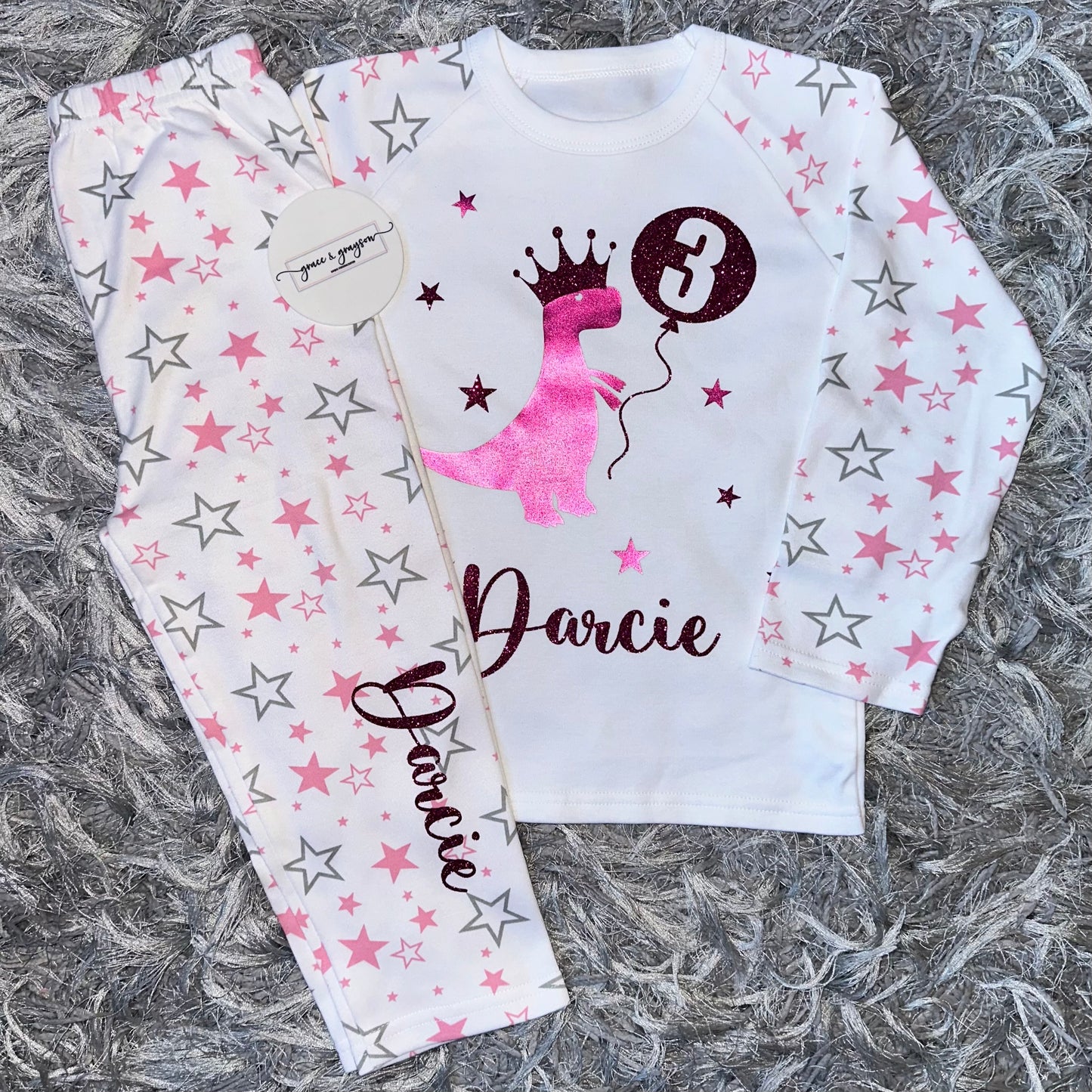 Personalised Birthday Dinosaur Pyjamas