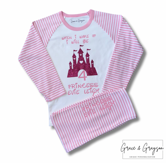 Personalised Birthday Princess Castle Pyjamas