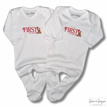 Personalised First Christmas Baby Grow