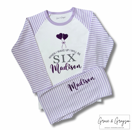Personalised When I Wake Up Girls Birthday Pyjamas