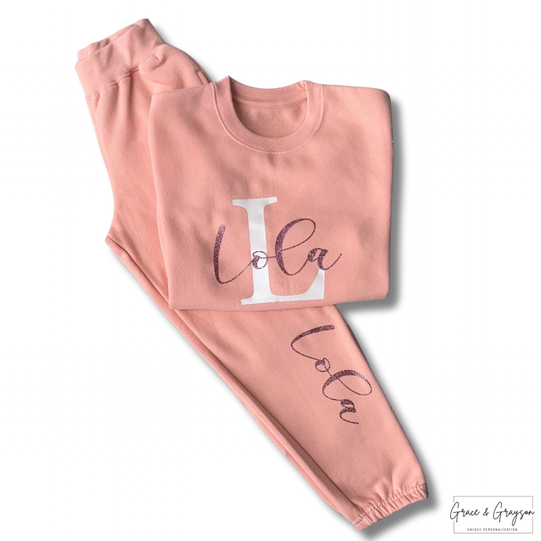 Personalised Dusty Pink Name & Initial Tracksuit