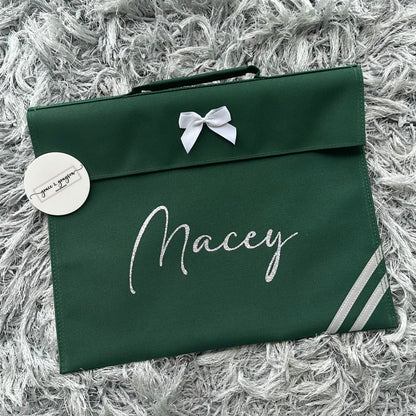 Personalised bow Book Bag