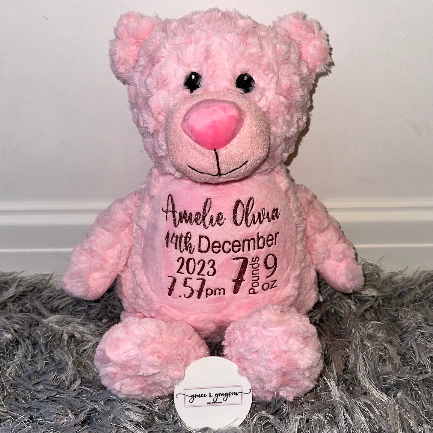 Personalised Birth Teddy Bear