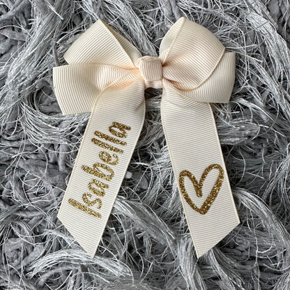Personalised Heart Hair Bows