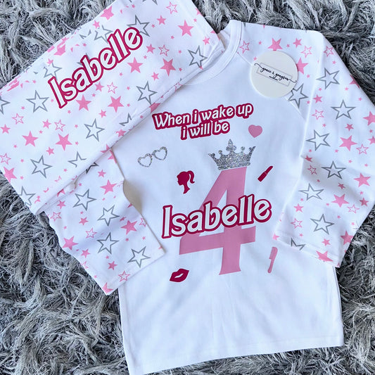 Personalised When I Wake Up Birthday Barbie Pyjamas