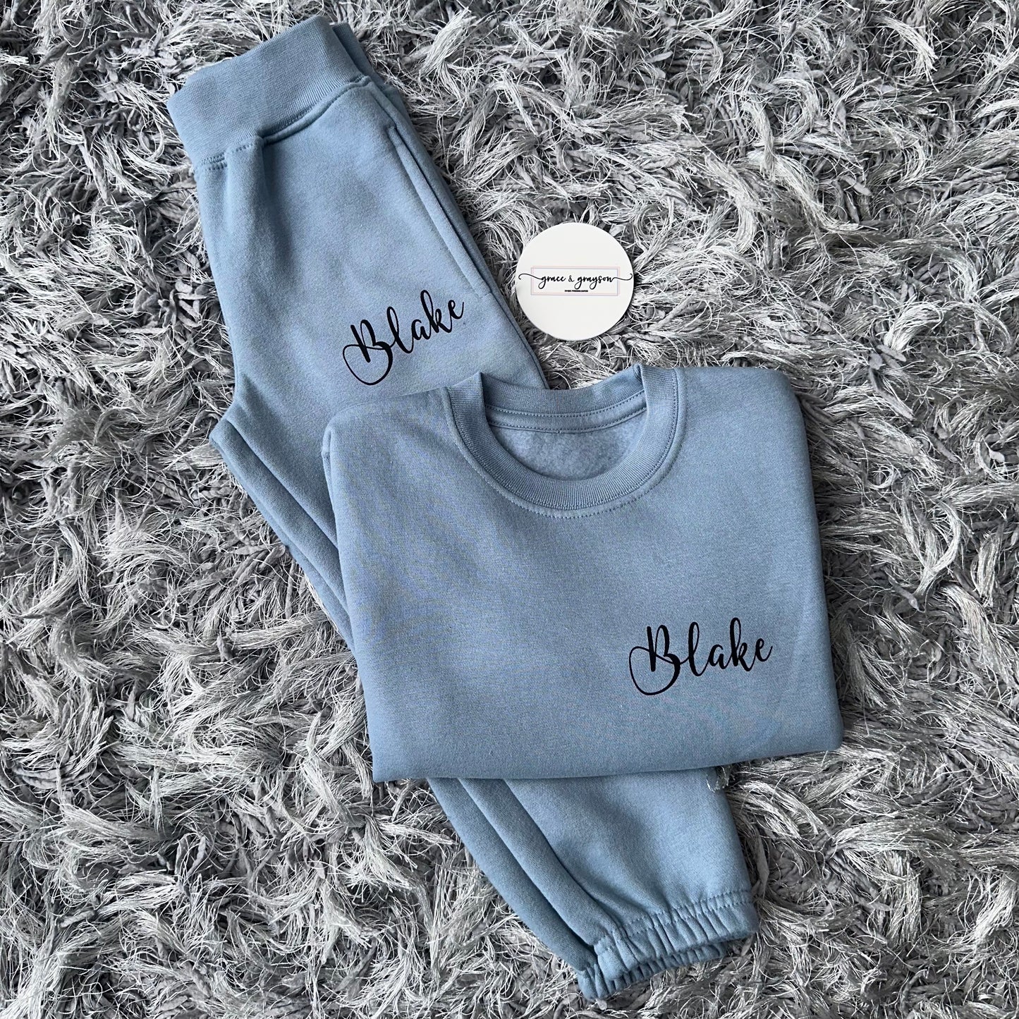 Personalised Dusty Blue Tracksuit