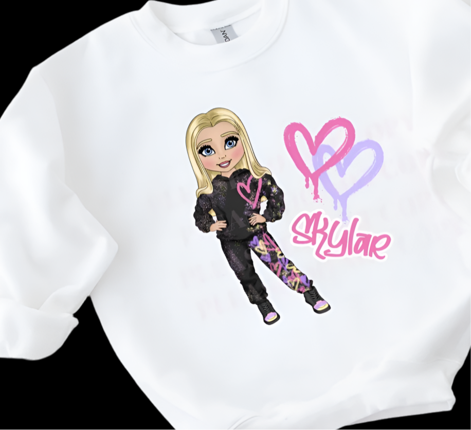 Personalised Graffiti Doll Sweatshirt