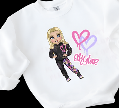 Personalised Graffiti Doll Sweatshirt