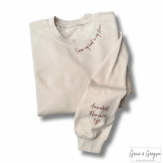 Adults I Wear My Heart On My Sleeve Sweatshirt In Oat