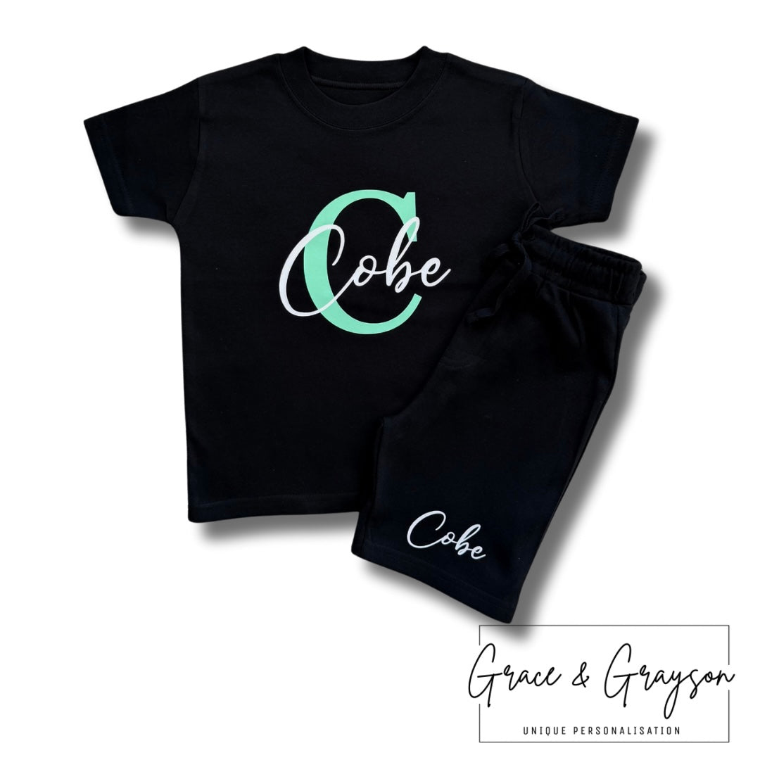 Name & Initial Shorts & T-Shirt Set