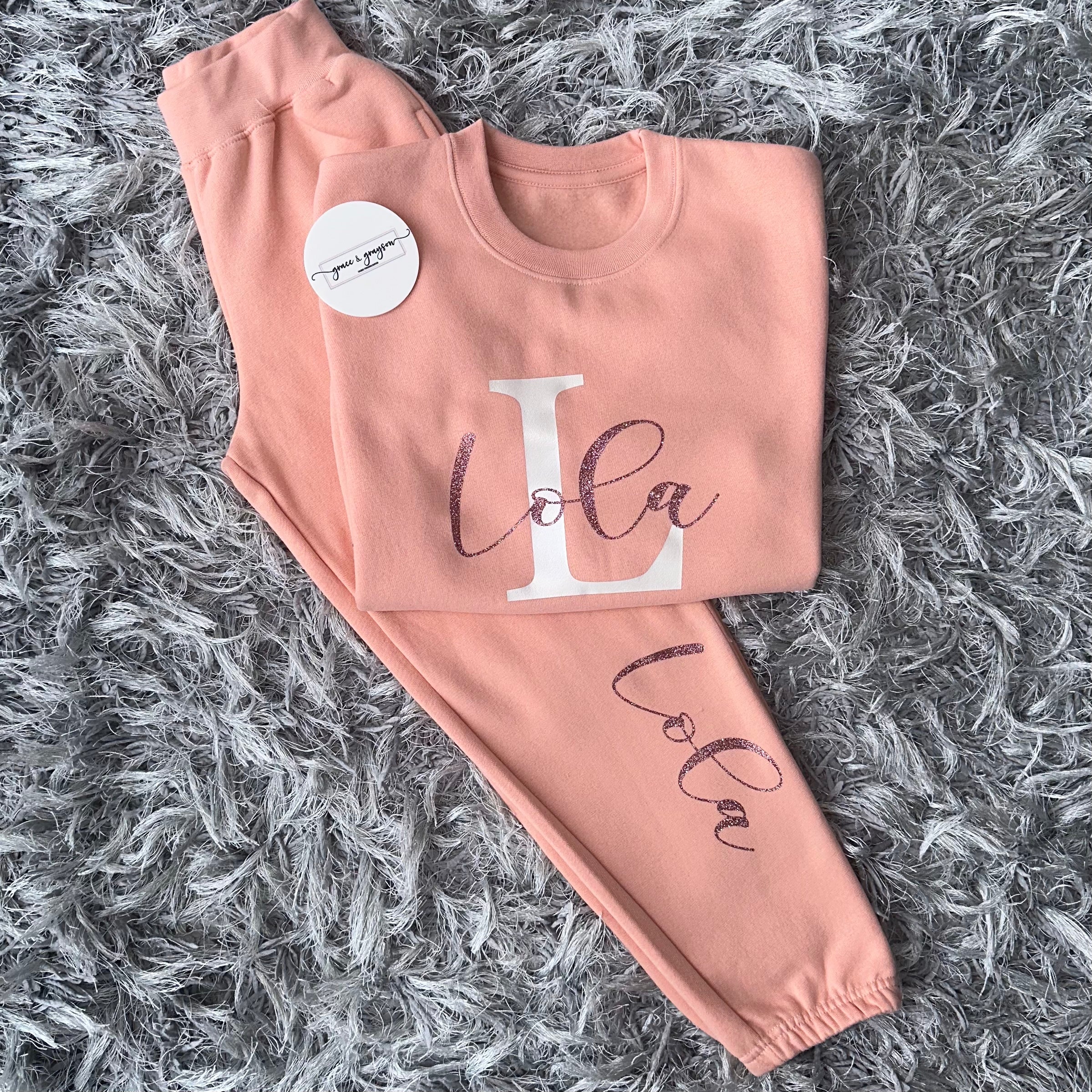 Personalised Dusty Pink Name & Initial Tracksuit