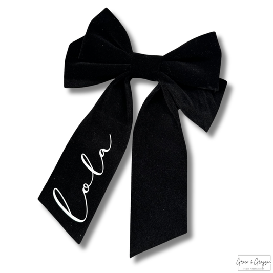 Black Velvet Large Hair Bow