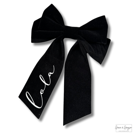 Black Velvet Large Hair Bow