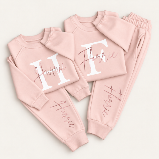 Personalised Blush Pink  Name & Initial Tracksuit Set