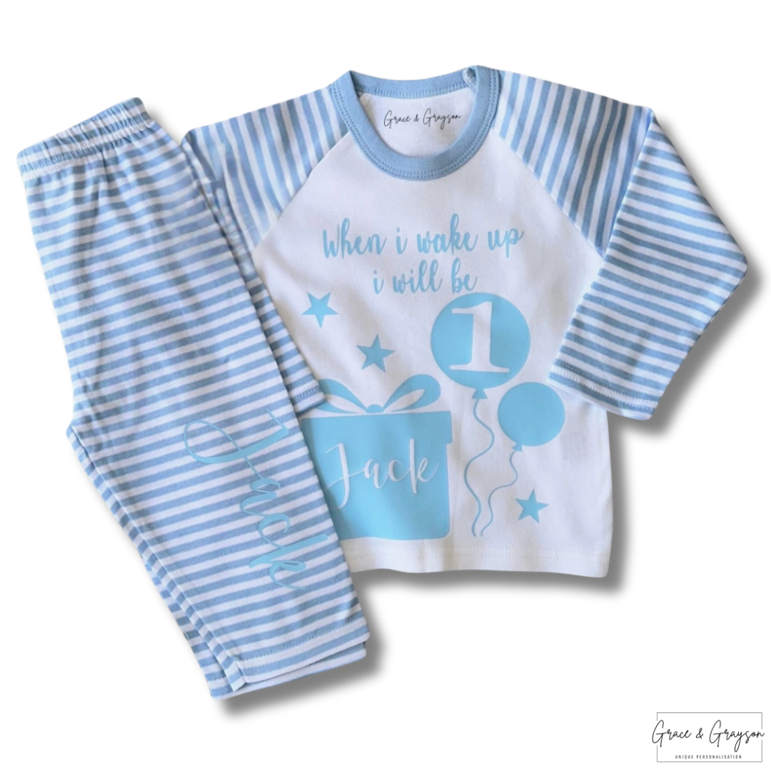 Boys Personalised Birthday Balloon Pyjamas
