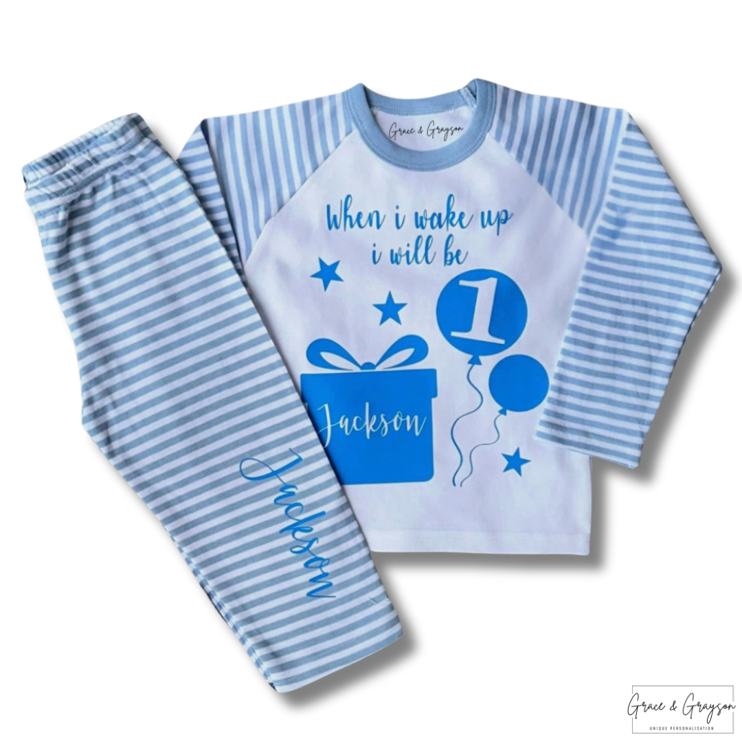 Boys Personalised Birthday Balloon Pyjamas