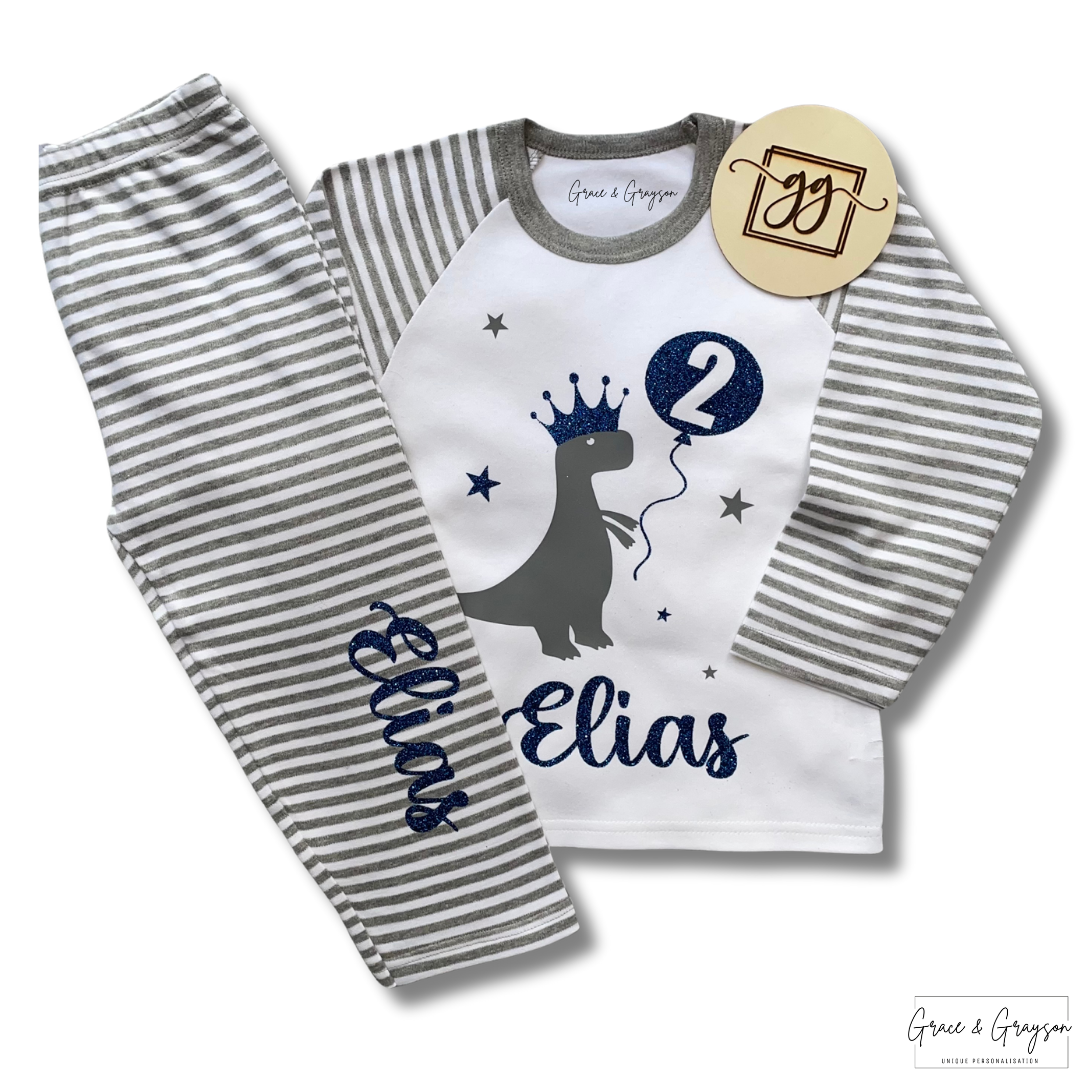 Personalised Birthday Dinosaur Pyjamas