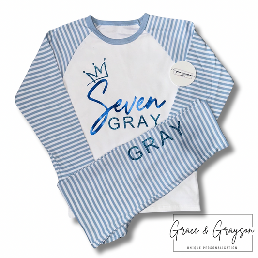 Boys Personalised Birthday Pyjamas