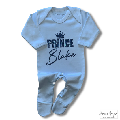 Boys Personalised Baby Grow Set