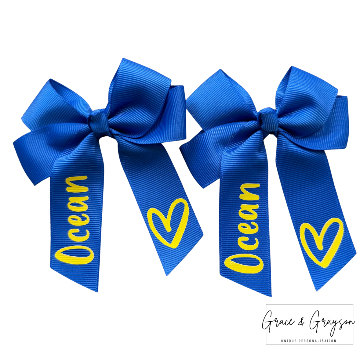 Personalised Heart Hair Bows
