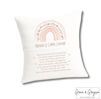 Personalised Calm Corner Pocket Cushion Cover