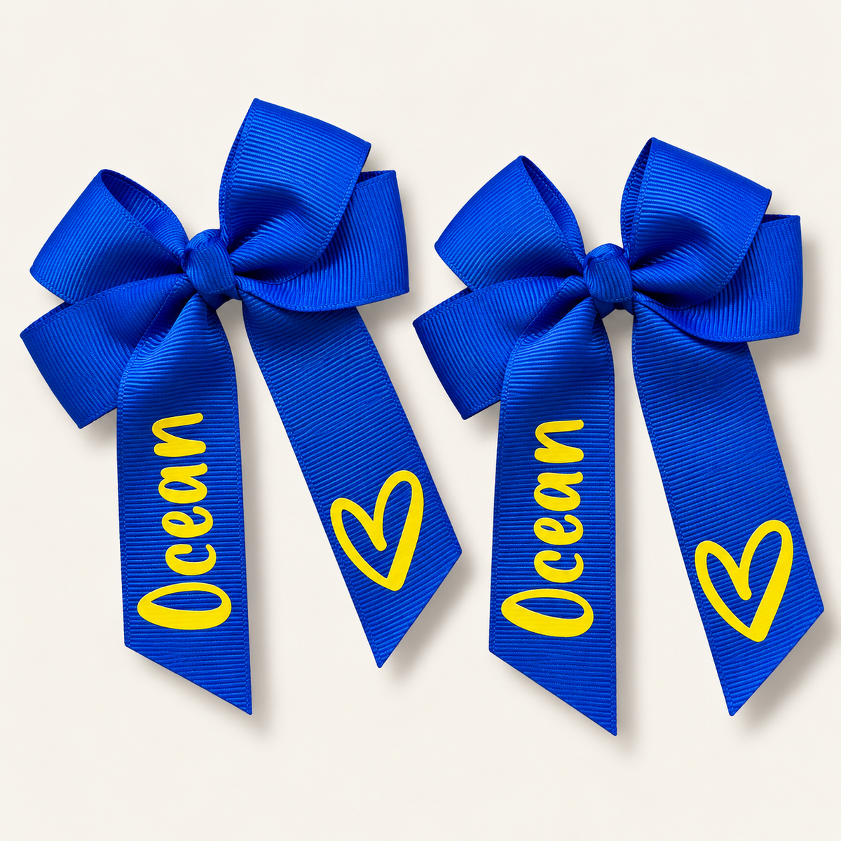 Personalised Heart Hair Bows