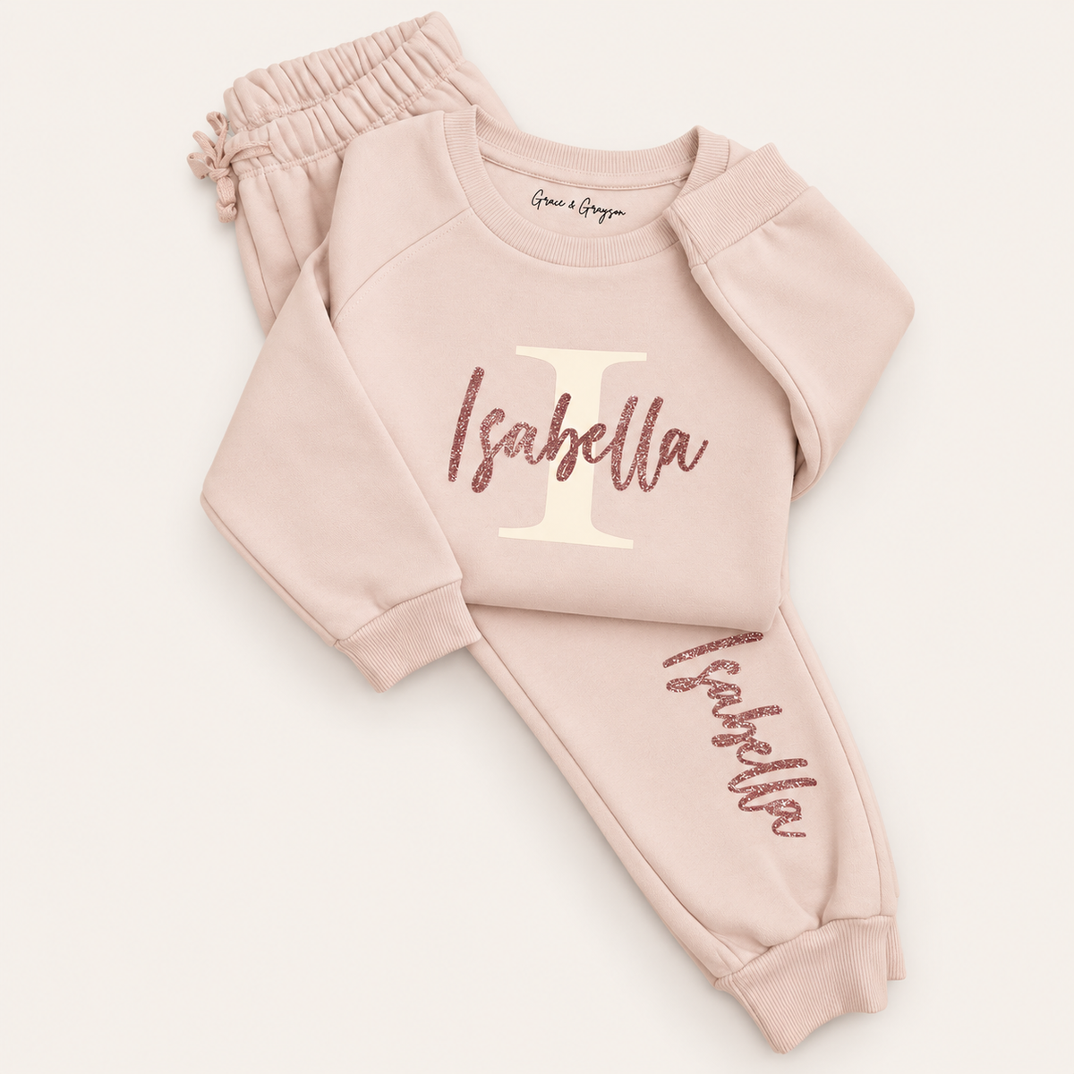 Personalised Blush Pink  Name & Initial Tracksuit