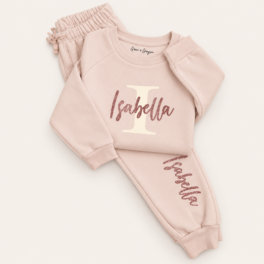 Personalised Blush Pink  Name & Initial Tracksuit