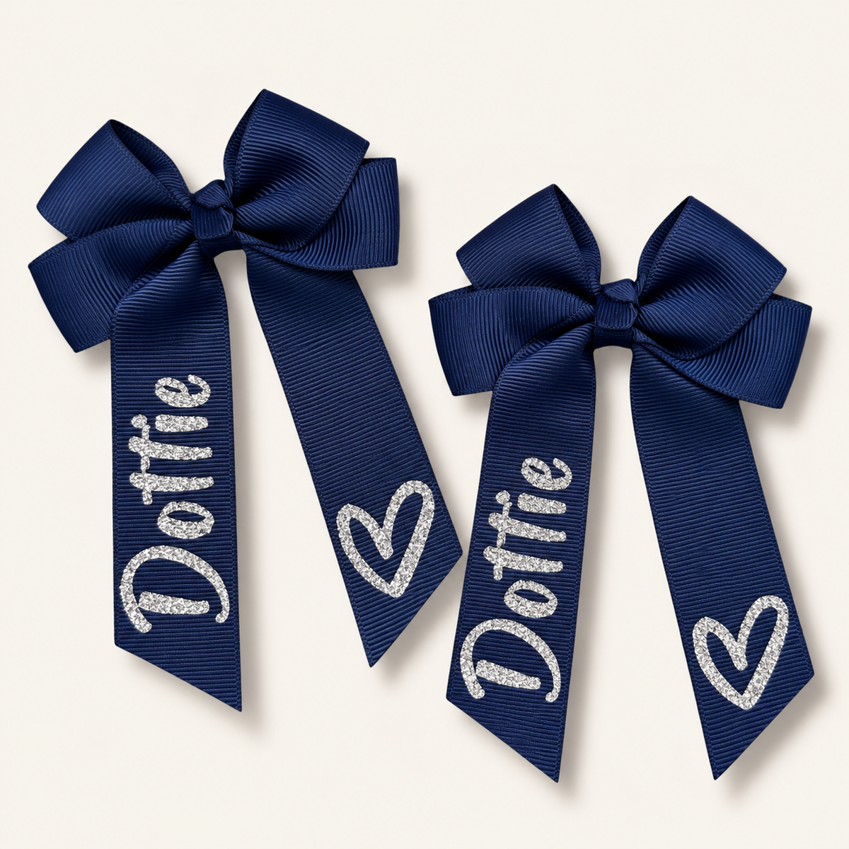 Personalised Heart Hair Bows