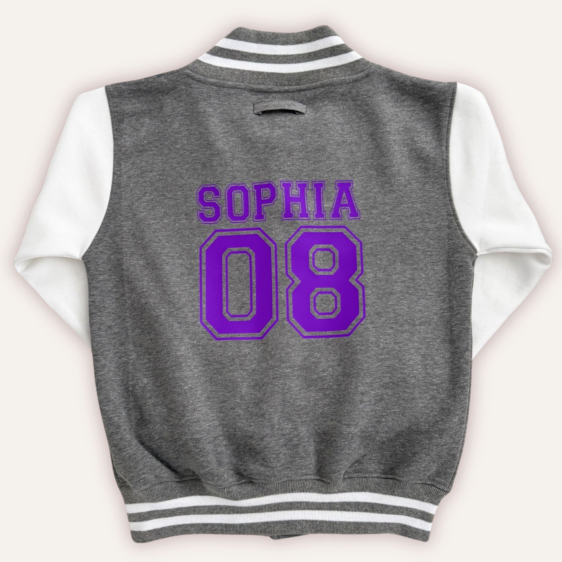 Children’s varsity jacket with custom back number