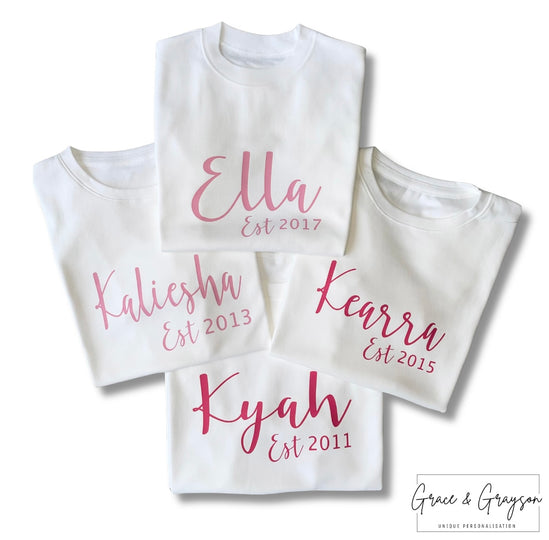 Children's Personalised Est T-Shirt