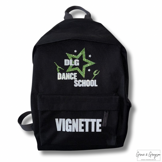 "DLG personalised dance backpack"