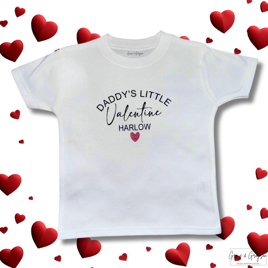Personalised Daddy’s Little Valentine T-Shirt