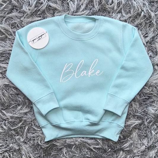 Personalised Pastel Blue Sweatshirt