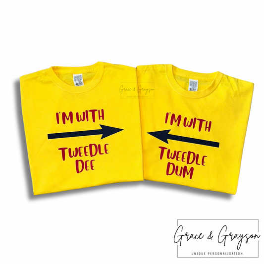 Adults & Children’s I'm With Tweedle Dee & Tweedle Dum T-Shirt