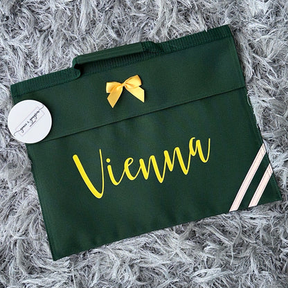 Personalised bow Book Bag
