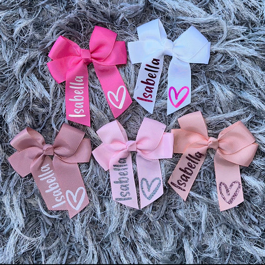 Personalised Heart Hair Bows